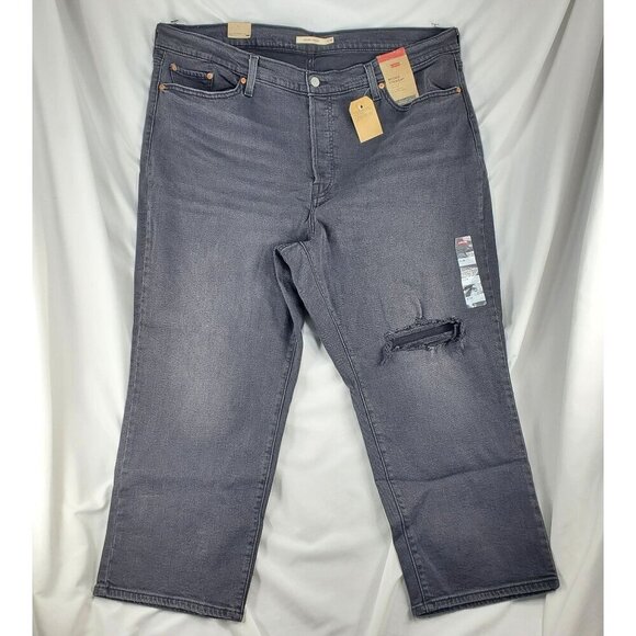 Levi's Women's Gray Straight Jeans Wedgie High-Rise Medium Wash Size 22W (A-1) - Picture 3 of 10